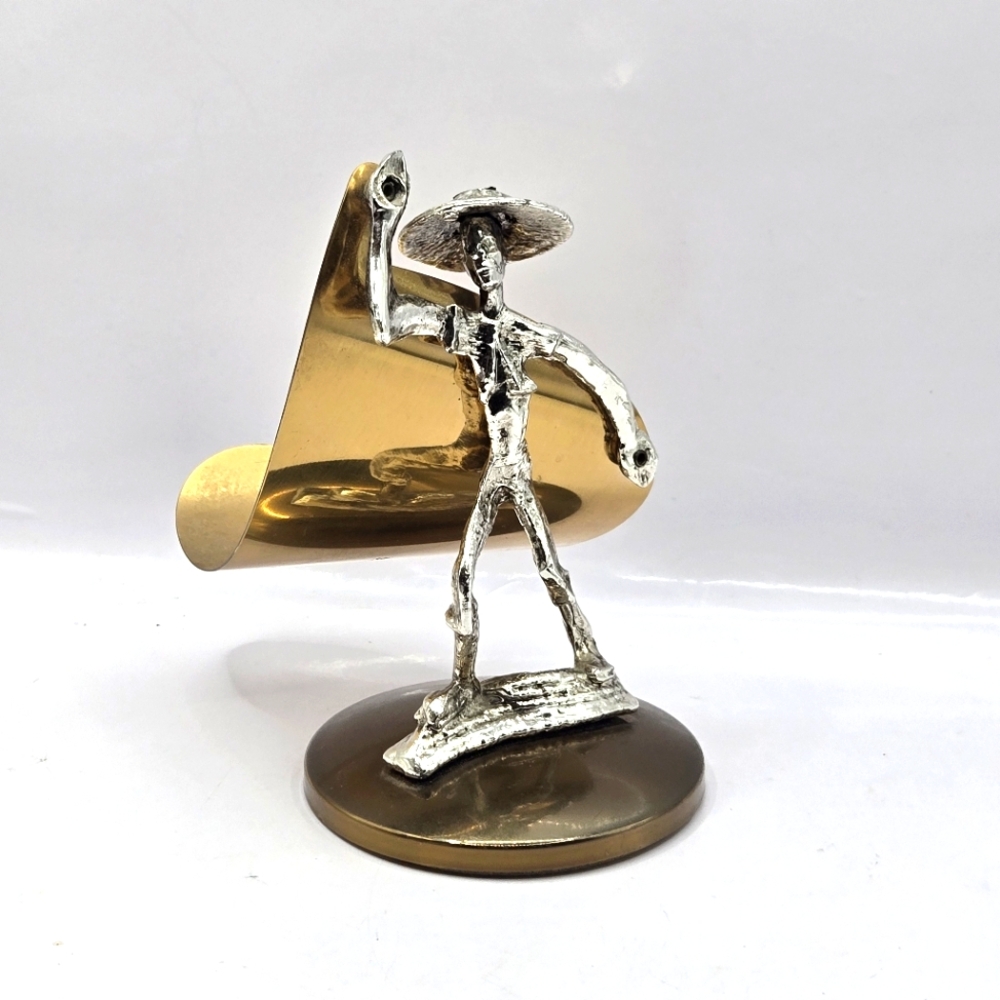 Vintage Jameco Brass and Metal Mail Remote Holder - Unique Mid-Century Design 5"